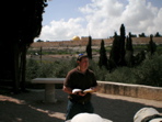 Mike reads at Gethsemane