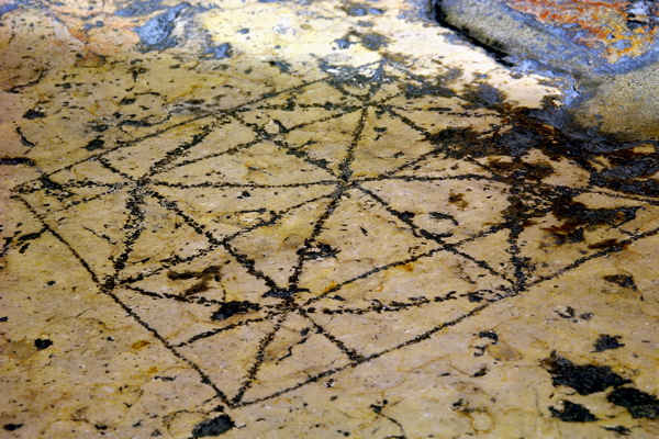 355-Roman soldier's carvings on the floor of the church