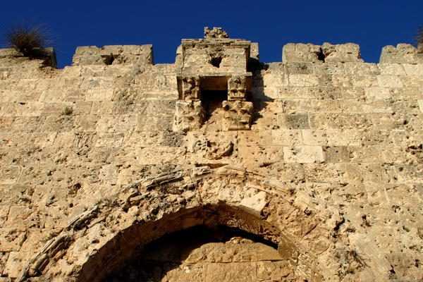 467-Zion Gate littered with bullet holes from the six day war